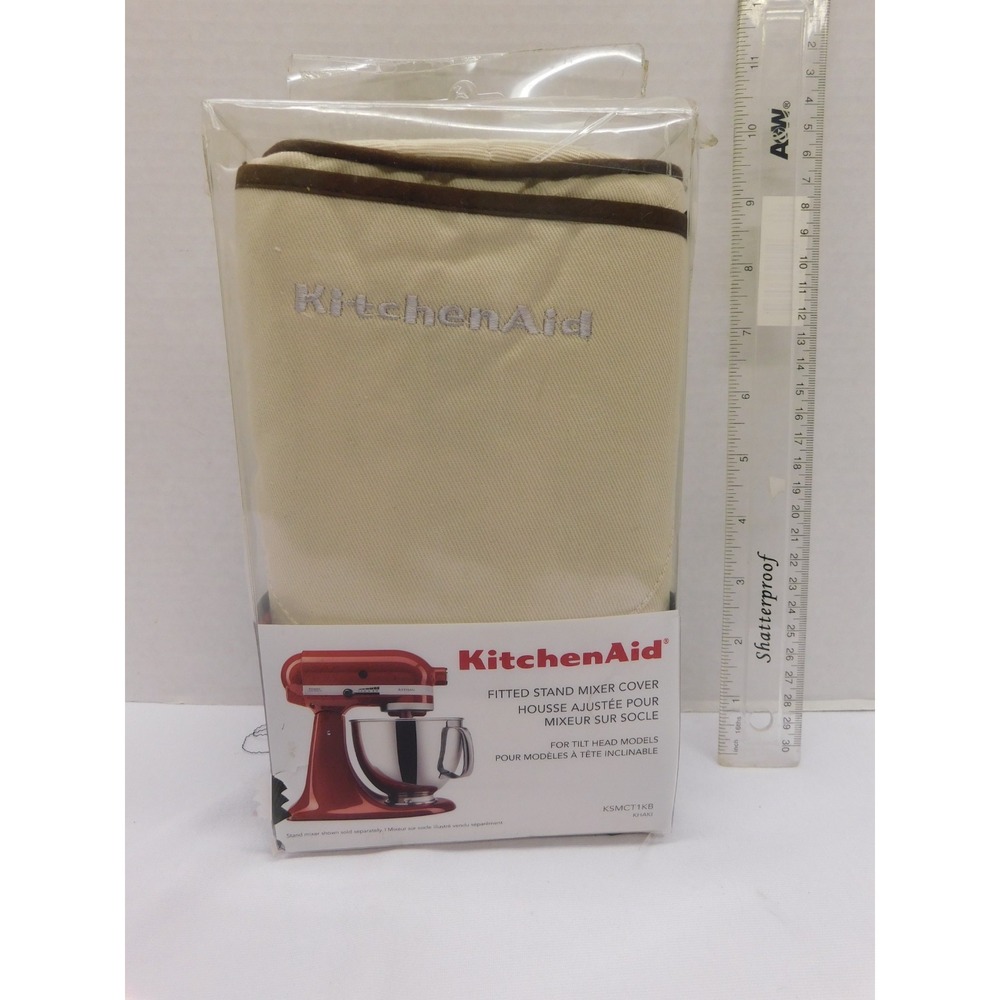 NEW KitchenAid Fitted Stand Mixer Cover KSMCT1KB For Tilt-Head Mixers Cream